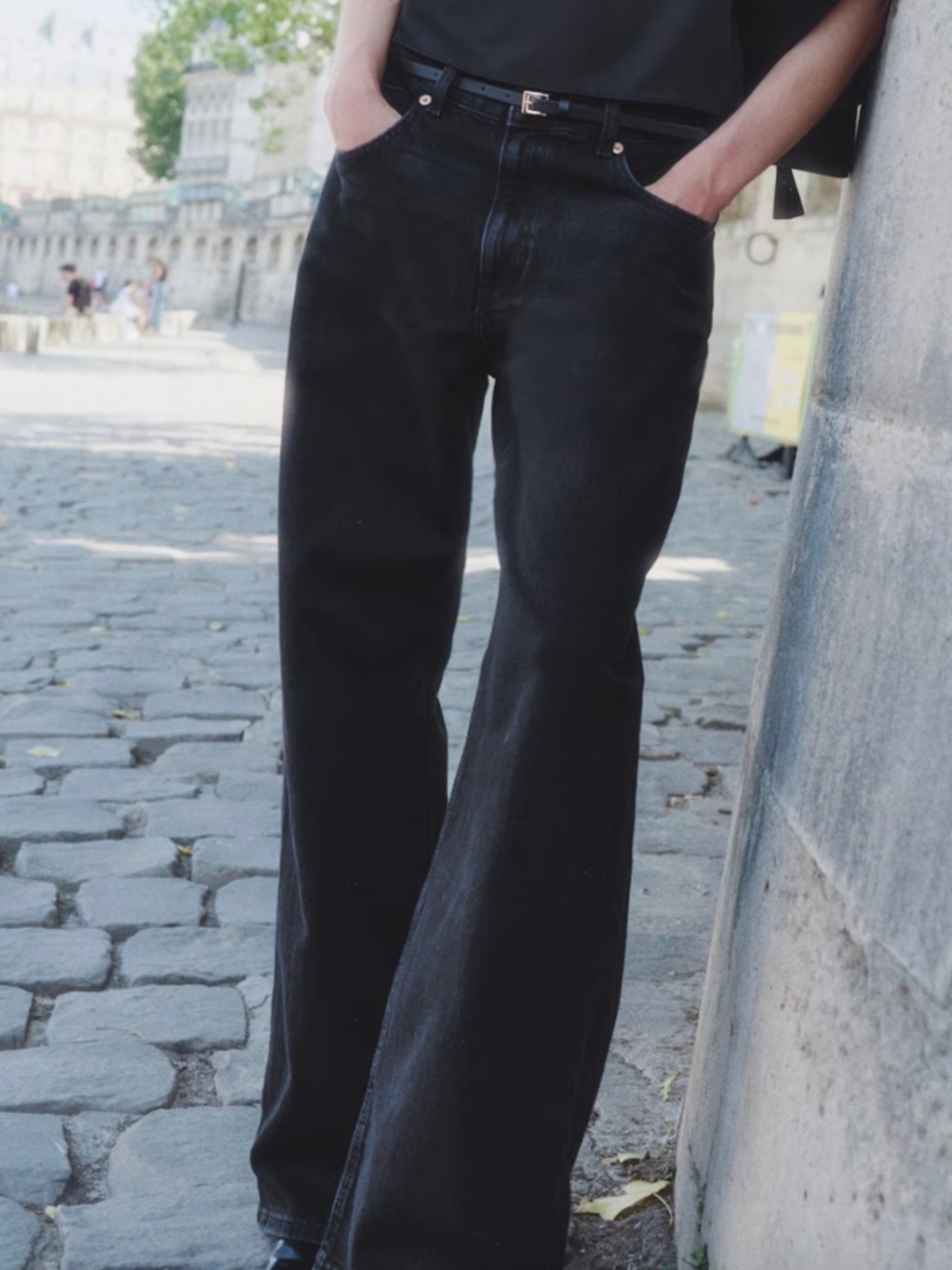 H&M High-Rise Wide Leg Jeans | Black | Size 6